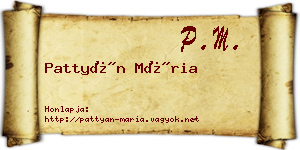 Pattyán Mária névjegykártya